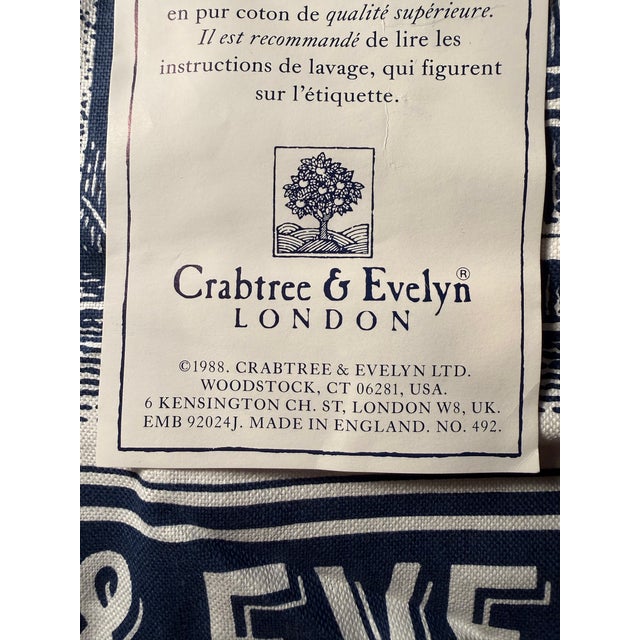 Vintage 1988 Crabtree & Evelyn Cotton Drying Up Cloth Tea Towel Bag Booklet Lot Set For Sale - Image 4 of 6