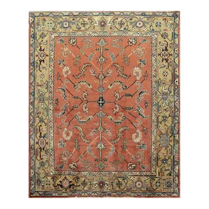 Old Persian Heriz Area Rug 5’1″ X 6’2″