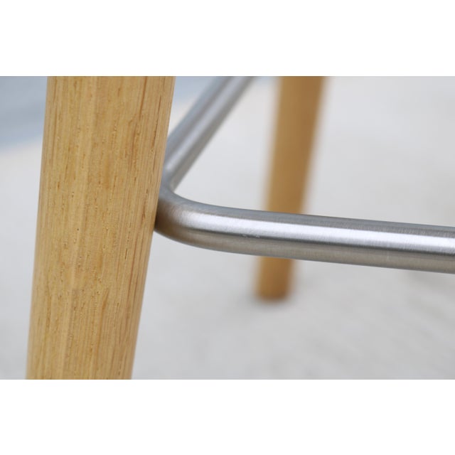 Danish Iskos-Berlin for Muuto Leather Fiber Counter Stools Wood Base - Set of 3 For Sale - Image 16 of 18