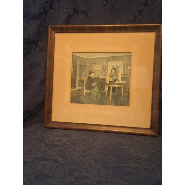 1960s Mid-Century Modern Framing of "The Gossips" by Peter Philippi Print For Sale - Image 4 of 6