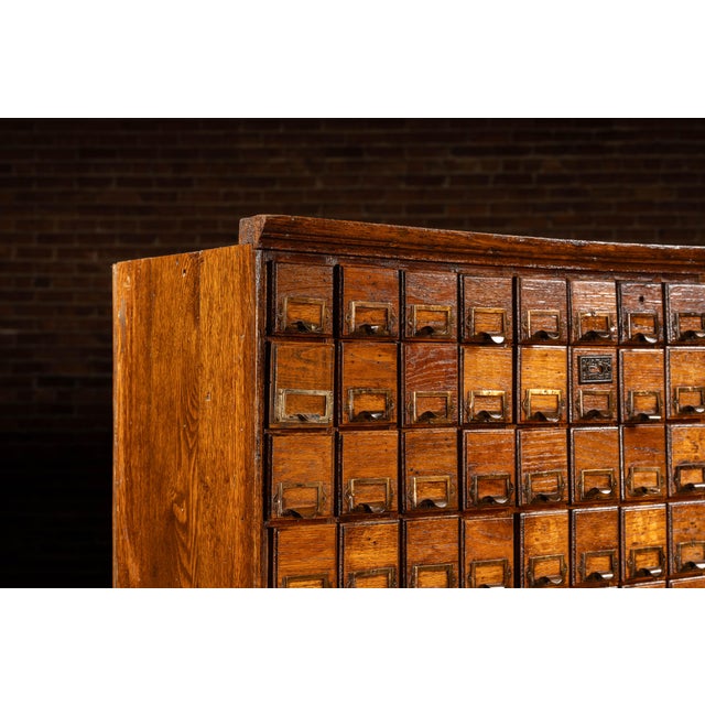 Brown Early 20th Century Massive Antique 370-Drawer Industrial Hardware Cabinet For Sale - Image 8 of 13