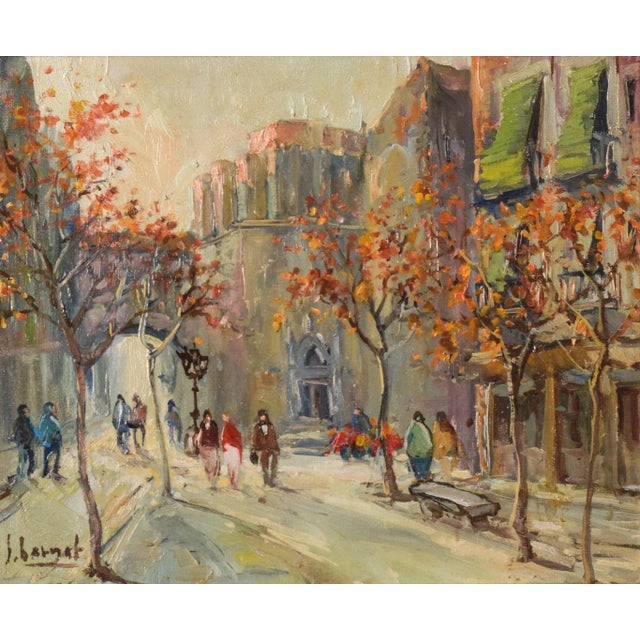 Impressionist Autumn Cityscape, Late 20th-Century, Oil on Canvas, Framed For Sale - Image 12 of 12