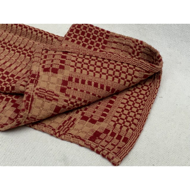 Textile Early New England Textile Table Runner - Native American Inspired Pattern on Automated Loom Weaving For Sale - Image 7 of 12