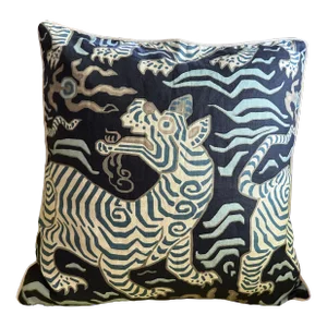 Clarence House Tibet Dragon Linen Pillow Cover