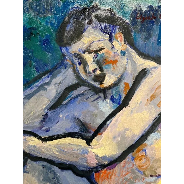 Edgardo Corbelli, Blue Nude, 1953, Oil For Sale - Image 6 of 9