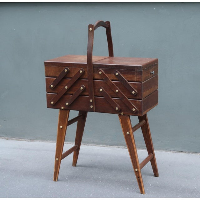 French Mid-Century 1960 Sewing Box For Sale - Image 9 of 11