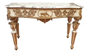 Italian Neoclassical Marble Top Console Table