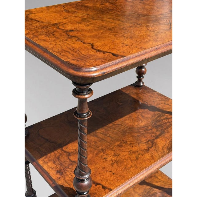 Wood Antique Victorian Three-Tier Whatnot in Walnut, C1880 For Sale - Image 7 of 10