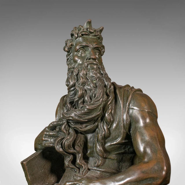Bronze 1960s Vintage English Bronze Decorative Figure of Moses For Sale - Image 8 of 13