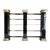 Monumental Black and Chrome Mirrored Glass Shelving or Display Wall Unit For Sale