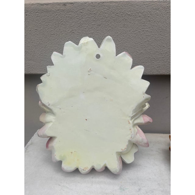 Large Majolica Pink Daisy Wall Pocket Delphin Massier, Circa 1890 For Sale In Austin - Image 6 of 6