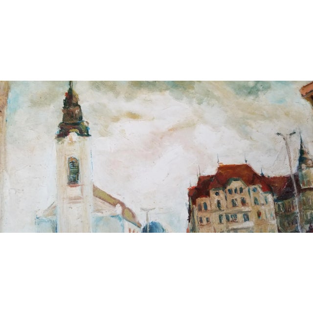 Wood 1970's Vintage Jedliezka Impressionist Paris Street Scene Oil Painting, Framed For Sale - Image 7 of 11