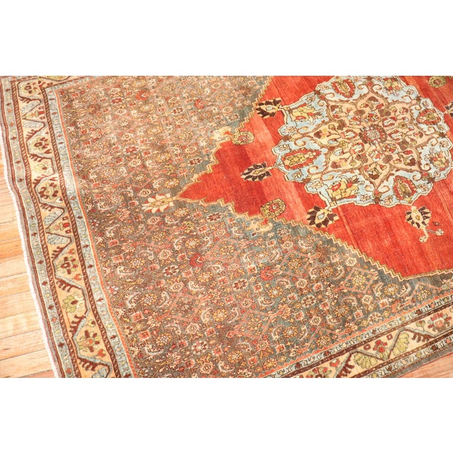 Antique Zabihi Collection Persian Bidjar Iron Fist Rug - 4'8" x 7' For Sale - Image 9 of 9