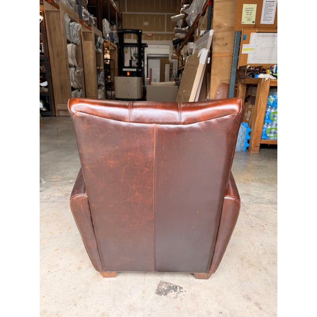 Uttermost Uttermost Brown Leather Booker Accent Chair For Sale - Image 4 of 9