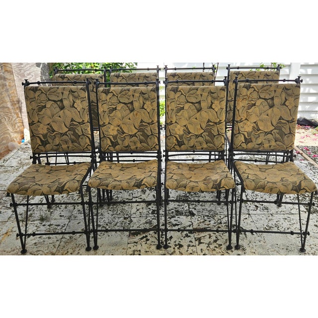 Modern Set of Eight Ilana Goor Forged Iron Dining Chairs Mexico, Circa 1980s For Sale - Image 3 of 10