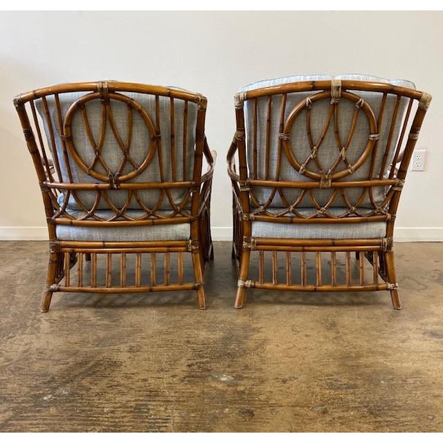 Vintage Palecek Bamboo & Hide Wrapped Chairs a Pair Chairish