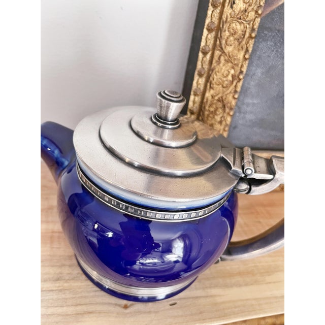 Metal 1929 China and Silver Teapot From the Lake Shore Hotel Cleveland For Sale - Image 7 of 7