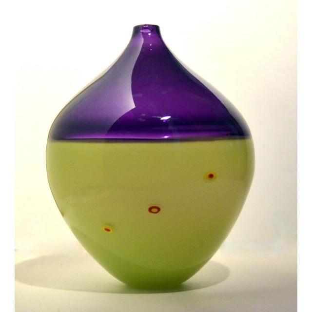Modern Studio Art Glass Vase With Millefiori Signed and Dated 1999 For Sale - Image 3 of 5