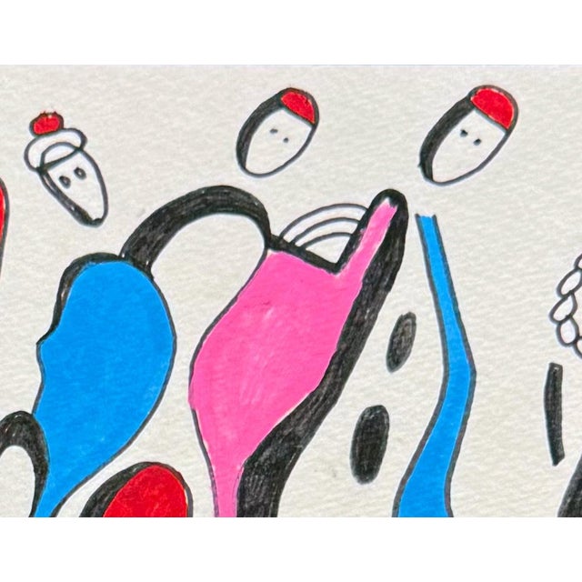 2020s The Conversation of Bodies — Small Abstract Figurative Drawing (8 X 8 In, 2025) For Sale - Image 5 of 7