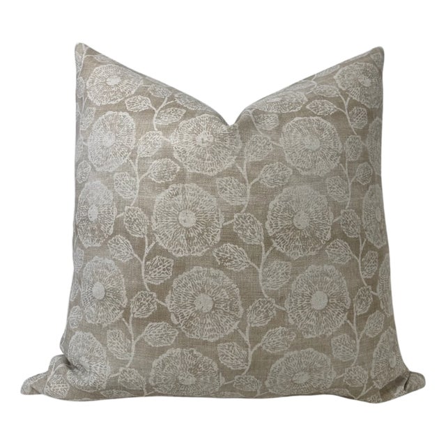 Freedia Floral Pillow Cover in Dune, 22x22 Pillow For Sale