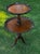 Such a stunning, two-tiered, carved, mahogany table—perfect for displaying desserts, collectibles, books, or plants! It...