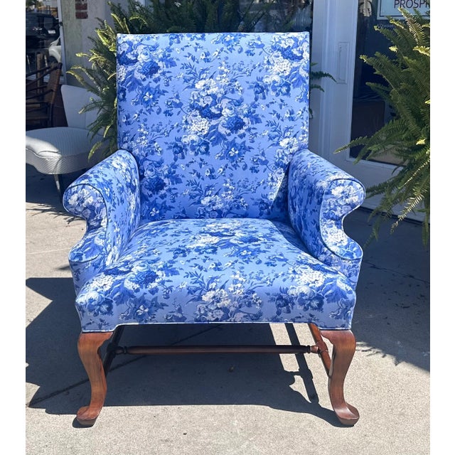2000 - 2009 Rose Tarlow Melrose House Chippendale Mahogany Love Chair With Ralph Lauren Chintz Fabirc For Sale - Image 5 of 6