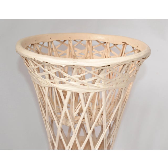 Plastic 1970s Taupe Finish Spun Fiberglass Cone Plant Stand Outdoor Indoor For Sale - Image 7 of 13