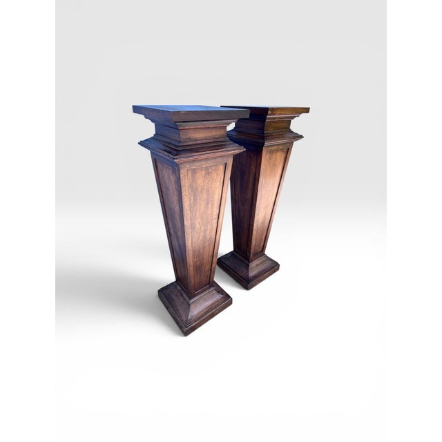 Pair of Vintage Italian Neoclassical Display Pedestals For Sale In West Palm - Image 6 of 10