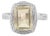 Luxury 925 Silver 2.7 Ct Green Amethyst Halo Ring With Sparkling Zirconia Accents - Size 8.5 For Sale