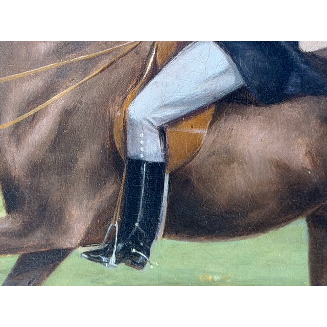 Textile 1887 Victorian Equestrian Portrait of a Gentleman & Bay Horse in Hyde Park For Sale - Image 7 of 18