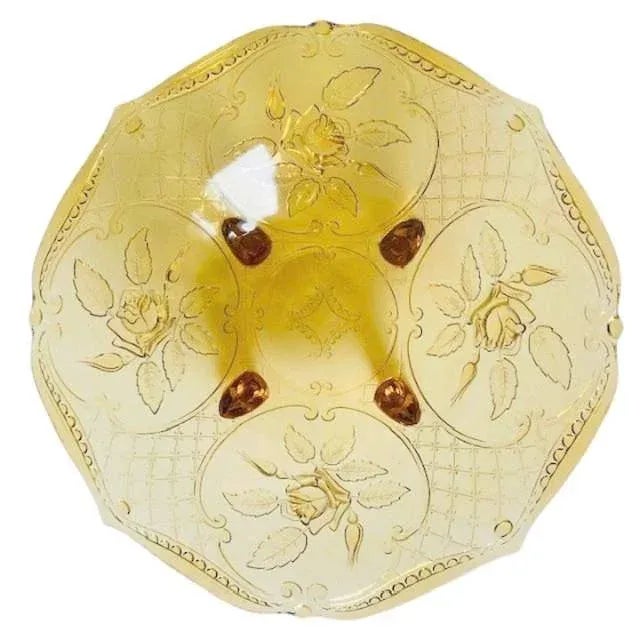 Vintage Rüdesheim Fruit Bowl in Amber Glass from Walther & Sons For Sale - Image 4 of 7