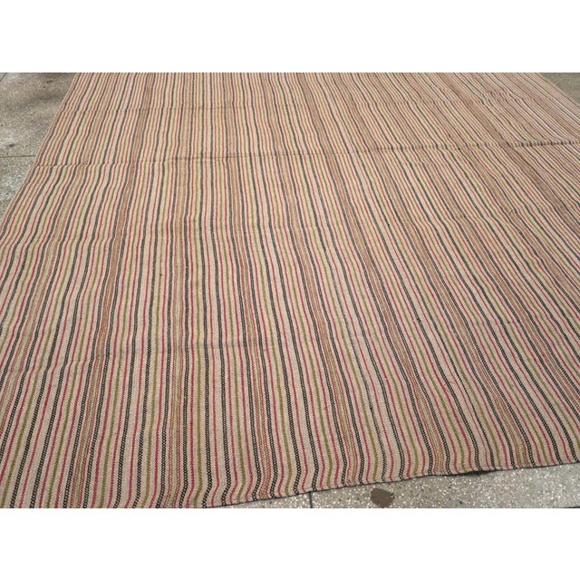 Mid 20th Century Galerie Shabab Collection Mid-20th Century Handmade Turkish Flatweave Kilim Square Room Size Carpet For Sale - Image 5 of 7