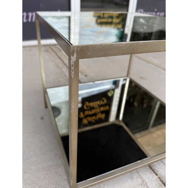 Pair of Attributed Ethan Allen Two-Tier Mirrored Side Tables For Sale - Image 13 of 15