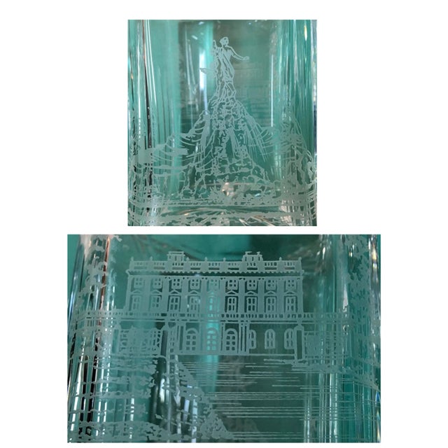 Vintage Royal Brierley Crystal Decanter With English Castle Motif For Sale - Image 10 of 12