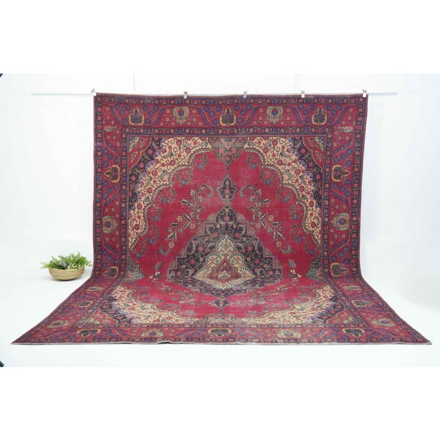 Vintage Persian Hand-Knotted area rug is a semi-antique vintage area rug. The '70s Eastern region of Persia's unique rug...