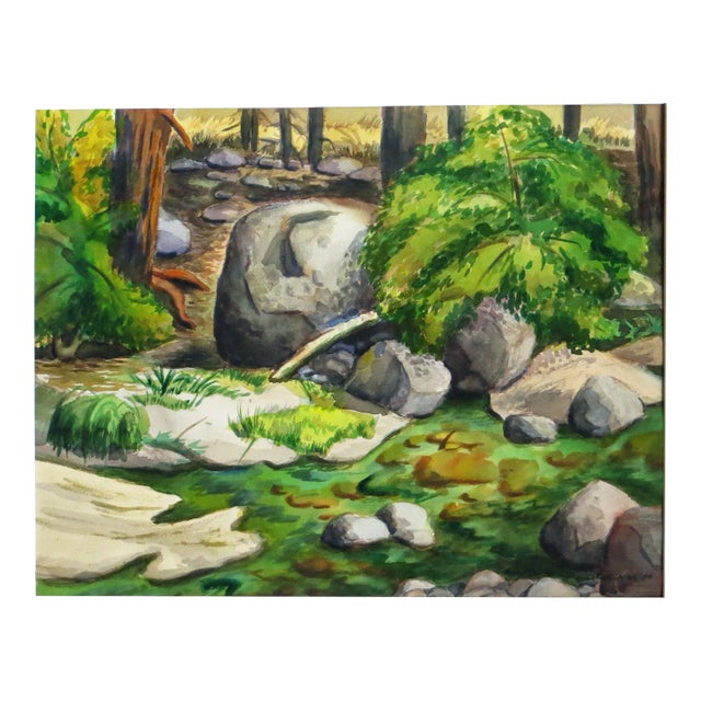 Arnold A. Grossman, Arnold Grossman Watercolor of Wawona River, Yosemite National Park, 1984 For Sale