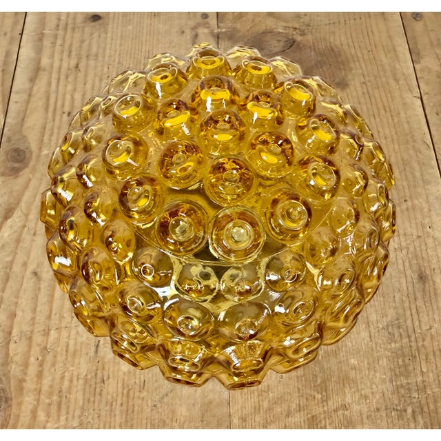 1970s Vintage White Porcelain and Glass Ceiling Light, 1970s For Sale - Image 5 of 14