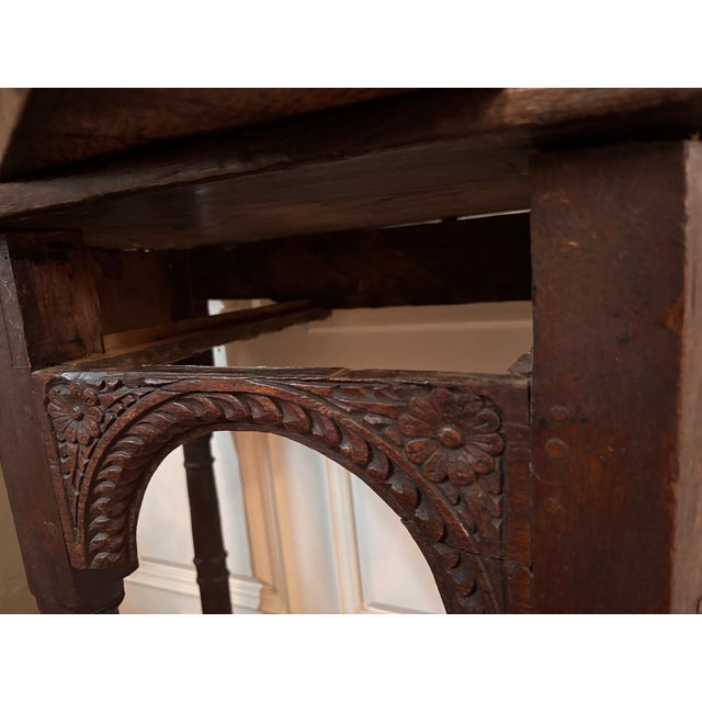 Antique Jacobean James I Joined Oak Console Table With Drawer For Sale - Image 4 of 12