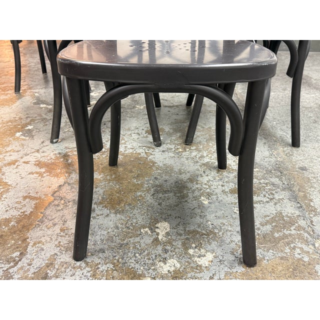 Black Restoration Hardware Metal Madeleine Side Chairs, Set of Six For Sale - Image 8 of 12