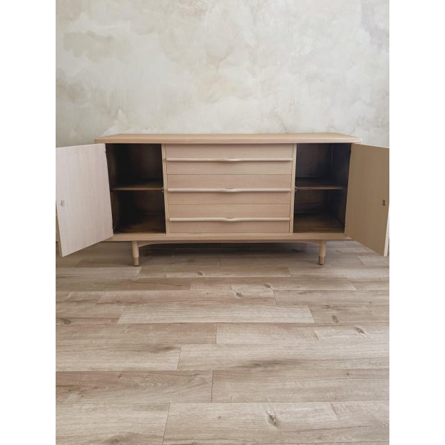 Mid-Century Modern Vintage Organic Modern Sideboard | Solid Wood | Natural Finish For Sale - Image 3 of 14