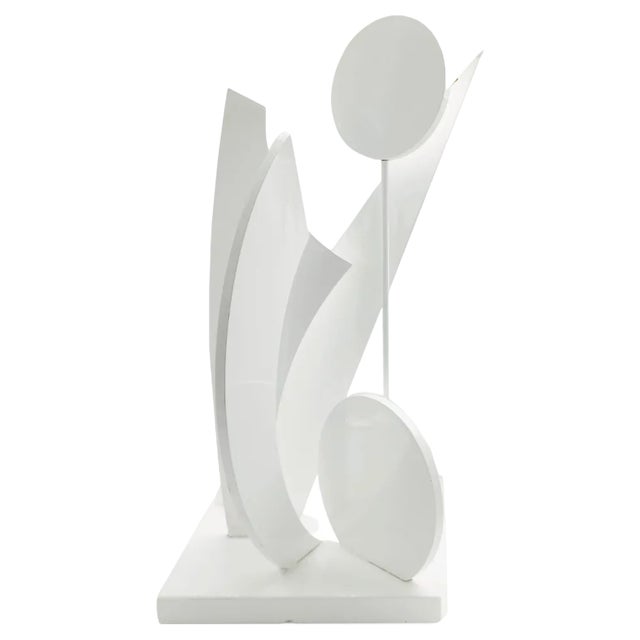 White Lacquered Wood Geometrc Sculpture, Italy, 1990s For Sale