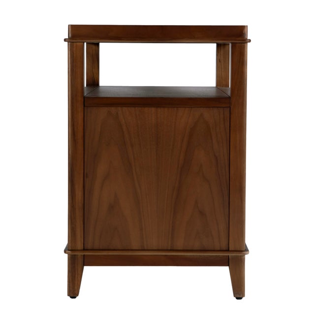2020s Highbury 28 in. W Rectangular Wood 2 Drawer Nightstand with Open Shelf, Natural Walnut For Sale - Image 5 of 10