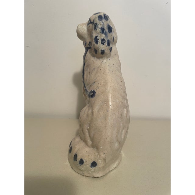 Late 19th Century Cobalt-Decorated Ohio Stoneware Spaniel Figure or Doorstop For Sale In Chicago - Image 6 of 10