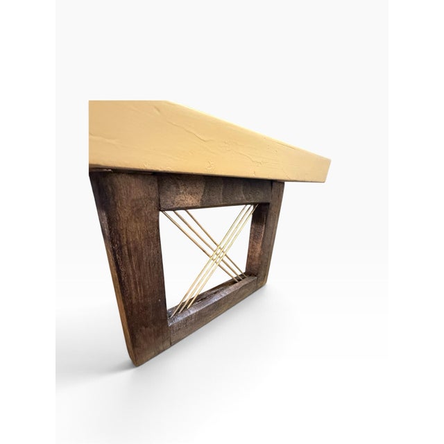 Burnt Orange Vintage Refinished Mid-Century Modern Two-Tier Side Table For Sale - Image 8 of 9