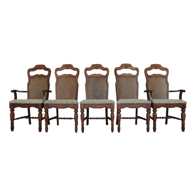 Vintage Singer Furniture Co. Dining Chairs (Set of 5) For Sale