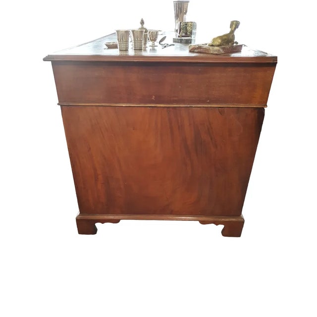 Victorian English Desk in Flaming Mahogany For Sale - Image 12 of 13