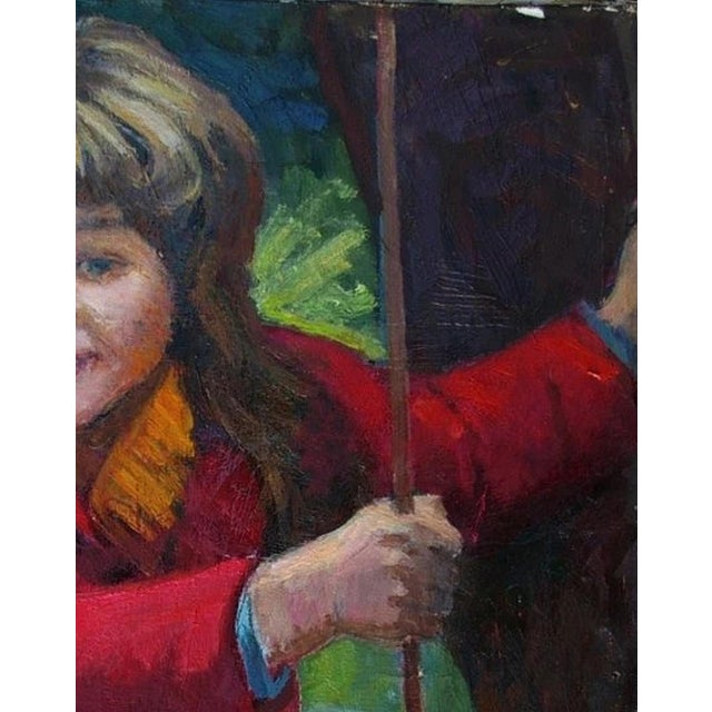 Portraiture Oil Painting: Portrait of a Girl, Ukrainian Art (1973) 50-39 For Sale - Image 3 of 6