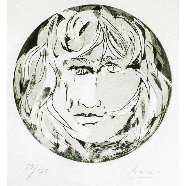 Hand Signed. Edition of 125 prints. Published in the artwork series: ''Giacomo Manzù: Fifteen original etchings and...