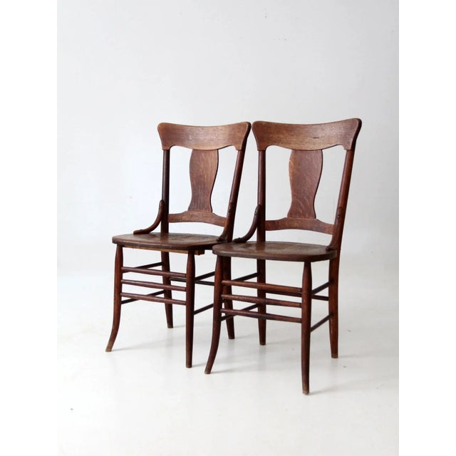 Antique Dining Chairs Pair For Sale - Image 10 of 10
