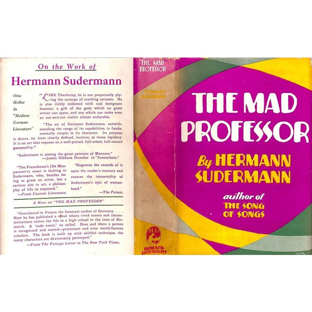 SUDERMANN, Hermann [375] pp. Horace Liveright 1928 7 3/4" x 5 1/2" Jacket design by Sugar A novel about a professor at a...